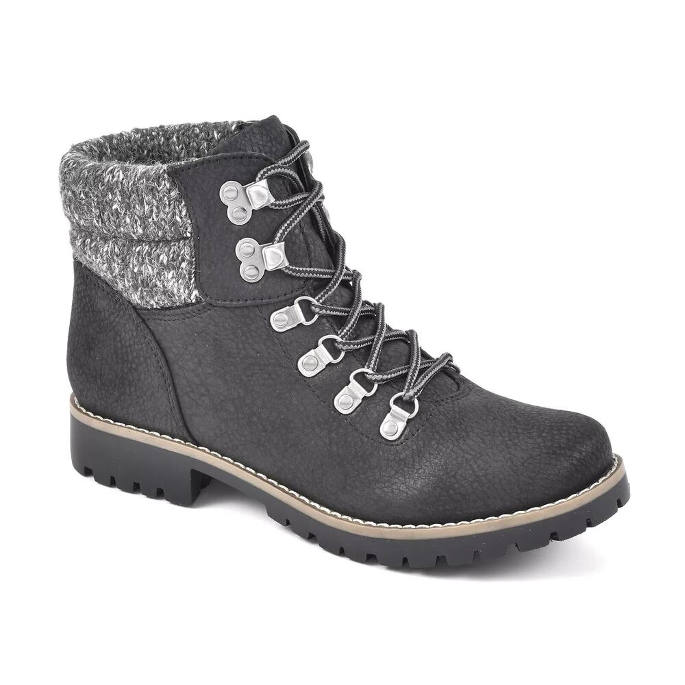 Cliffs By White Mountain Women's Pathfield Lace up Hiker Bootie, Black Size 6.5M